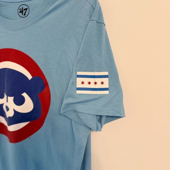 💙 ’47 Brand Chicago Cubs “Angry Bear” Logo Tee – Powder Blue – Size M - Picture 3 of 5